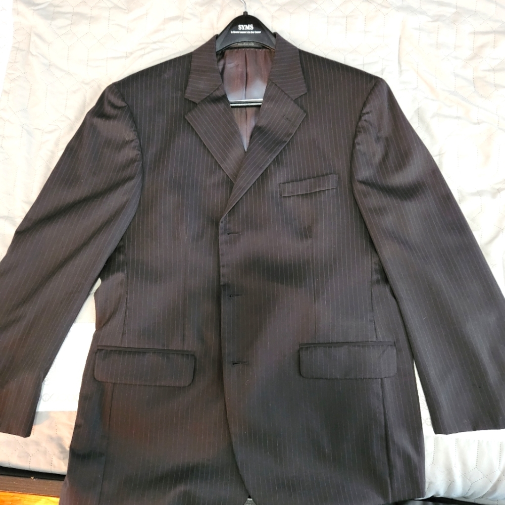 Pinstriped suit jacket